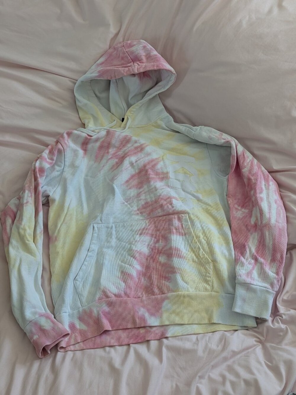 Kith Pink Yellow Tie Dye Hoodie M